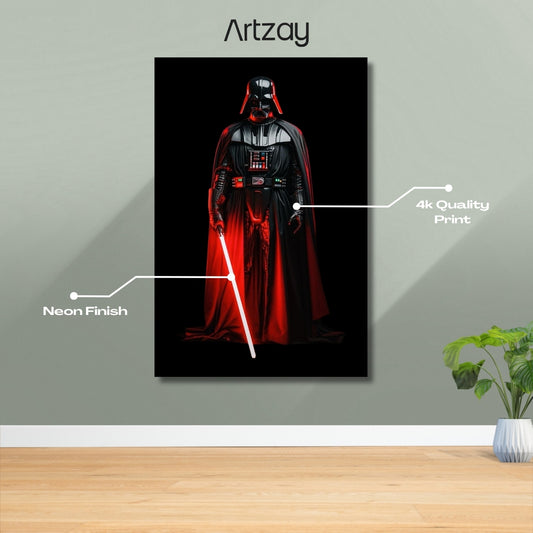 Darth Vader Neon Poster – Iconic Glow Edition | 4K Print