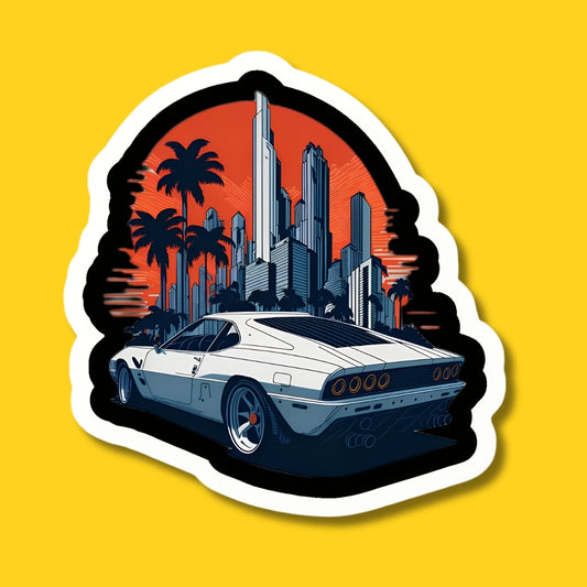retro car sticker