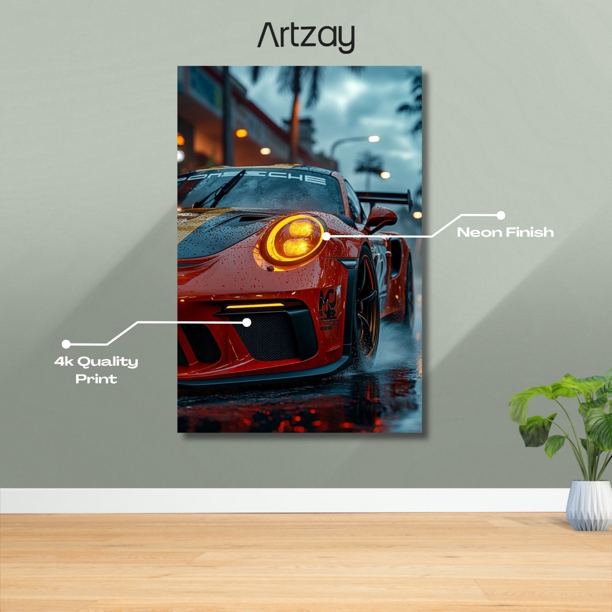 Porsche 911 Neon Poster โ Iconic Glow Edition | 4K Print