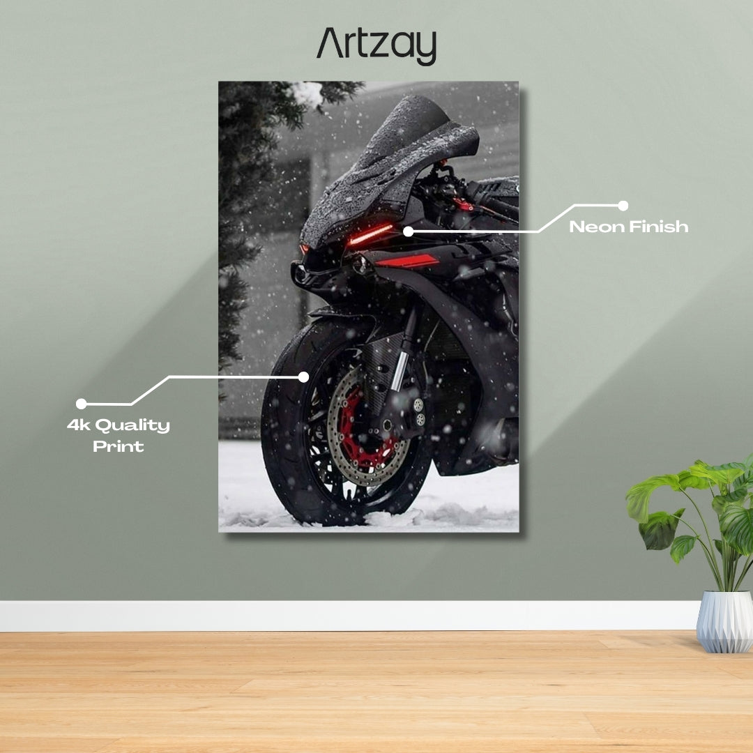 Yamaha R1 Headlights Neon Poster β Iconic Glow Edition | 4K Print