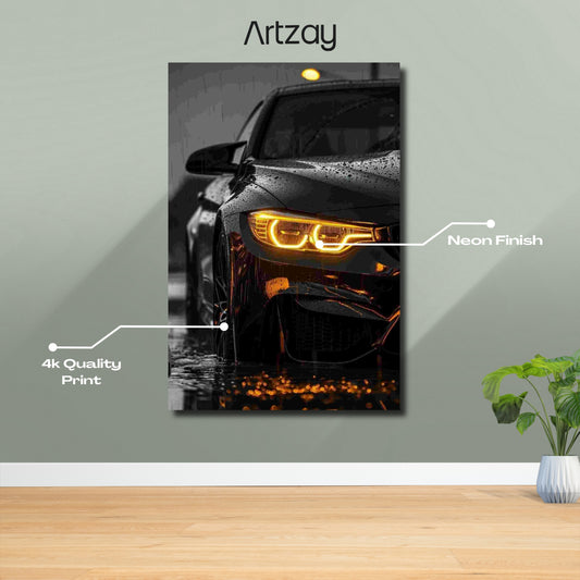 BMW Red Eyes Neon Poster – Iconic Glow Edition | 4K Print
