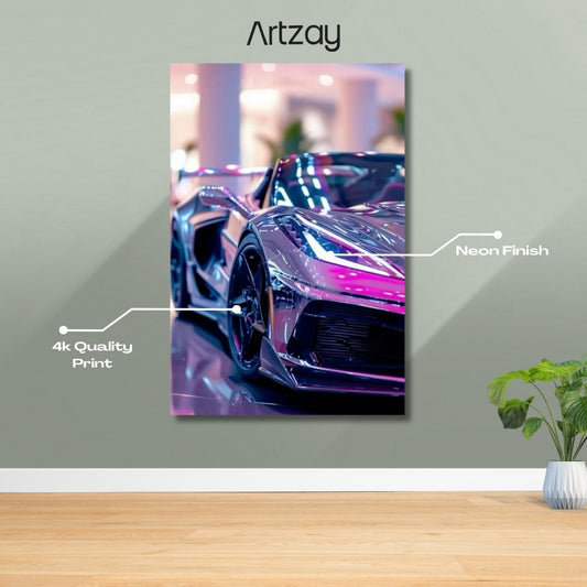 Chevrolet Corvette C8 Headlights Neon Poster – Iconic Glow Edition | 4K Print