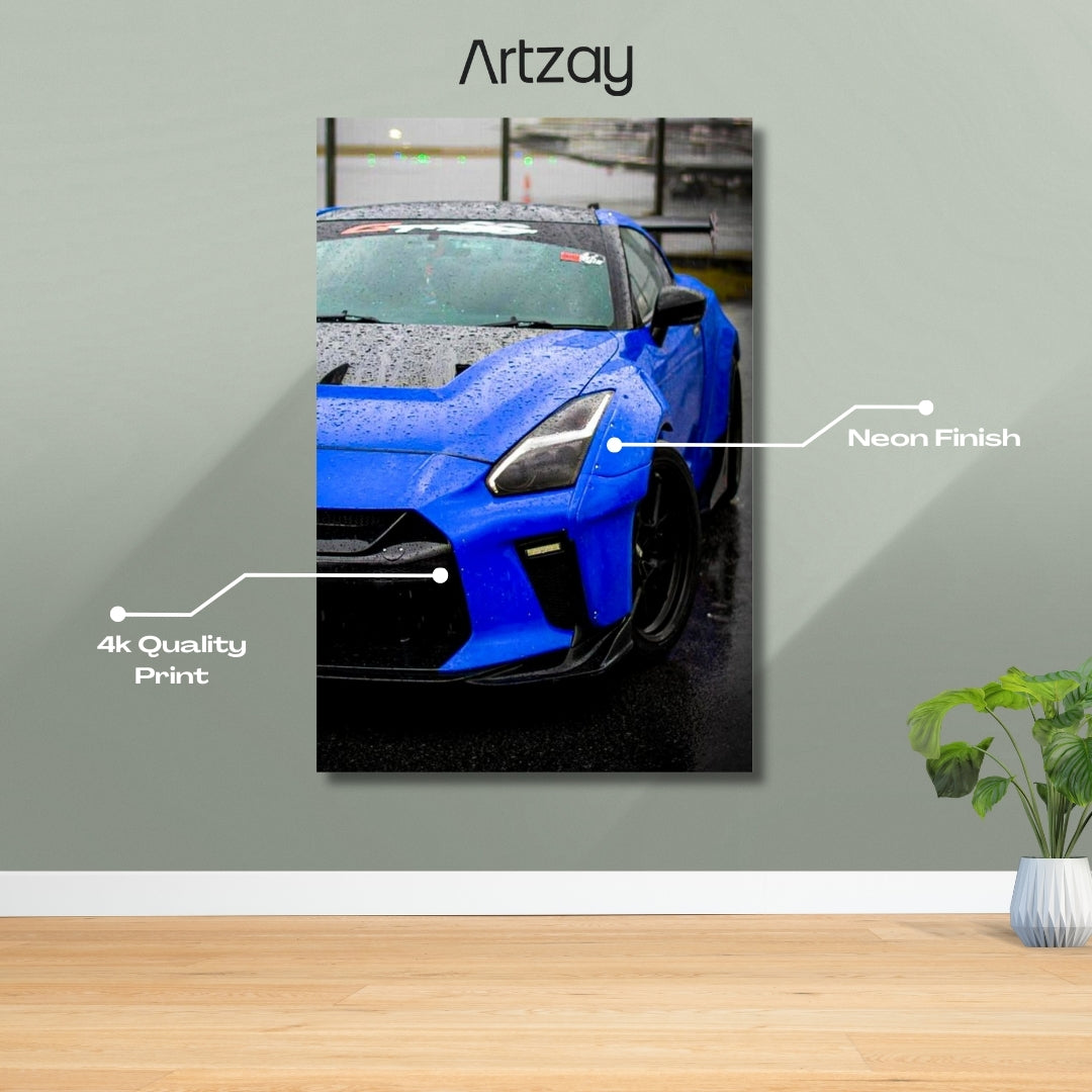 Nissan GT-R (R35) Headlights Neon Poster – Iconic Glow Edition | 4K Print