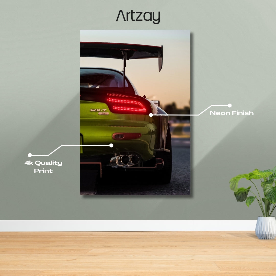 Mazda RX-7 Rear lights Neon Poster β Iconic Glow Edition | 4K Print