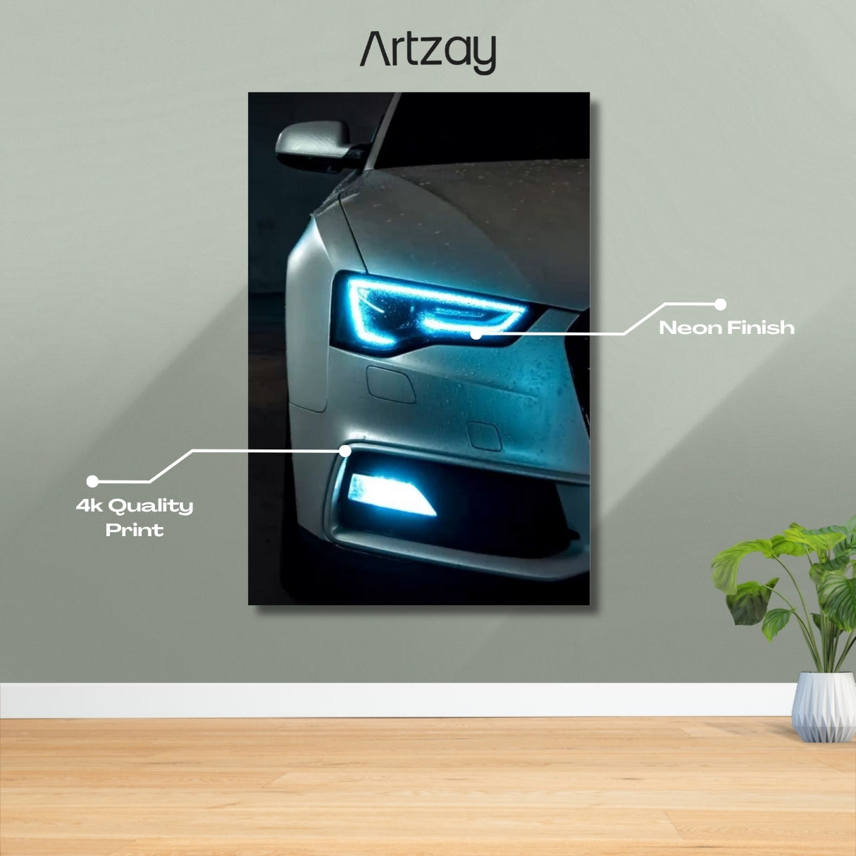 Audi A6 Neon Poster β Iconic Glow Edition | 4K Print