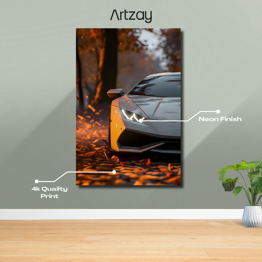 Lamborghini Aventador neon poster in 4K Iconic Glow – supercar wall art Pakistan