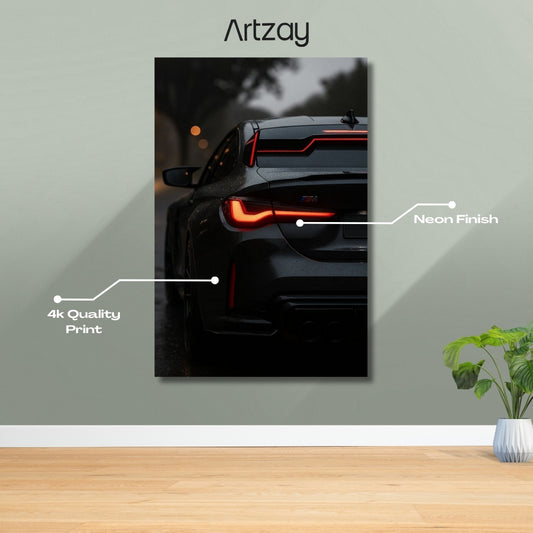 BMW M4 Competition  Rear lights Neon Poster – Iconic Glow Edition | 4K Print