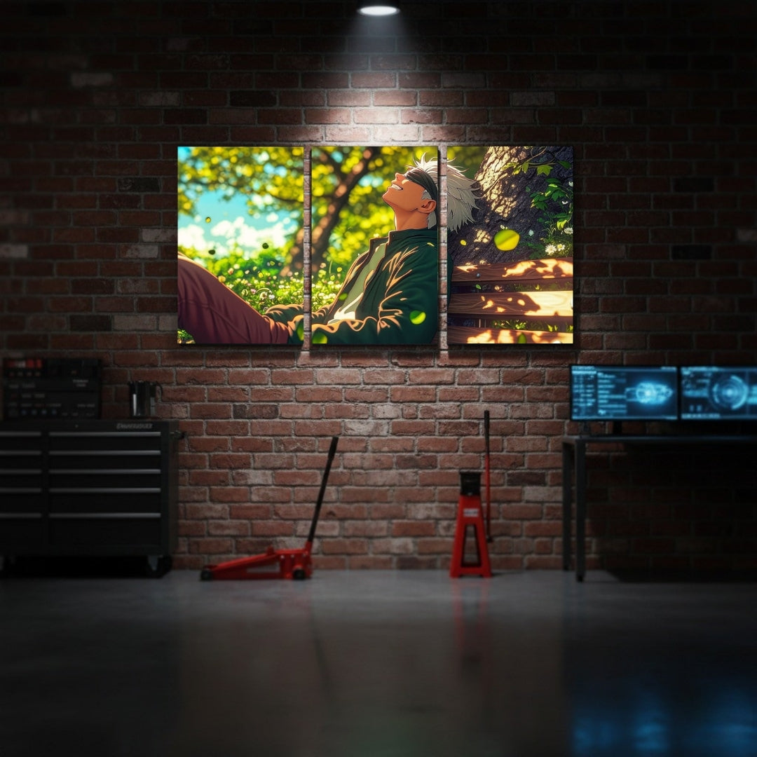 Gojo Satoru (Jujutsu Kaisen) 3 Panel Wall Frames | Anime Wall Frames | 4K Waterproof & Fade-Proof Anime Room Decor for Gaming Setup & Bedroom