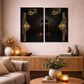 Al-Wakil Kaaba Islamic 2 Panel Wall Art – Luxury Black & Gold Islamic Canvas Decor