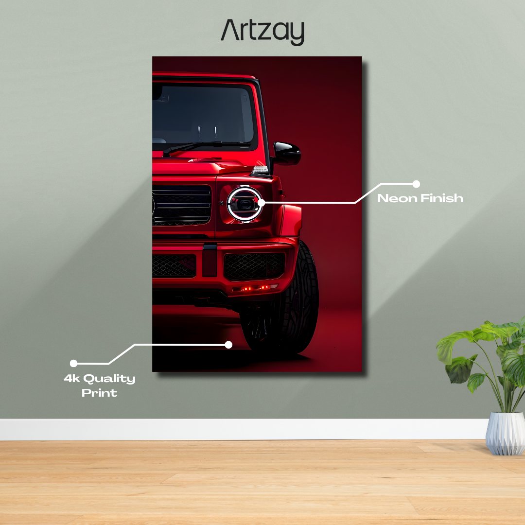 Mercedes G63 AMG G-Wagon neon poster 4K framed print – car wall decor Pakistan