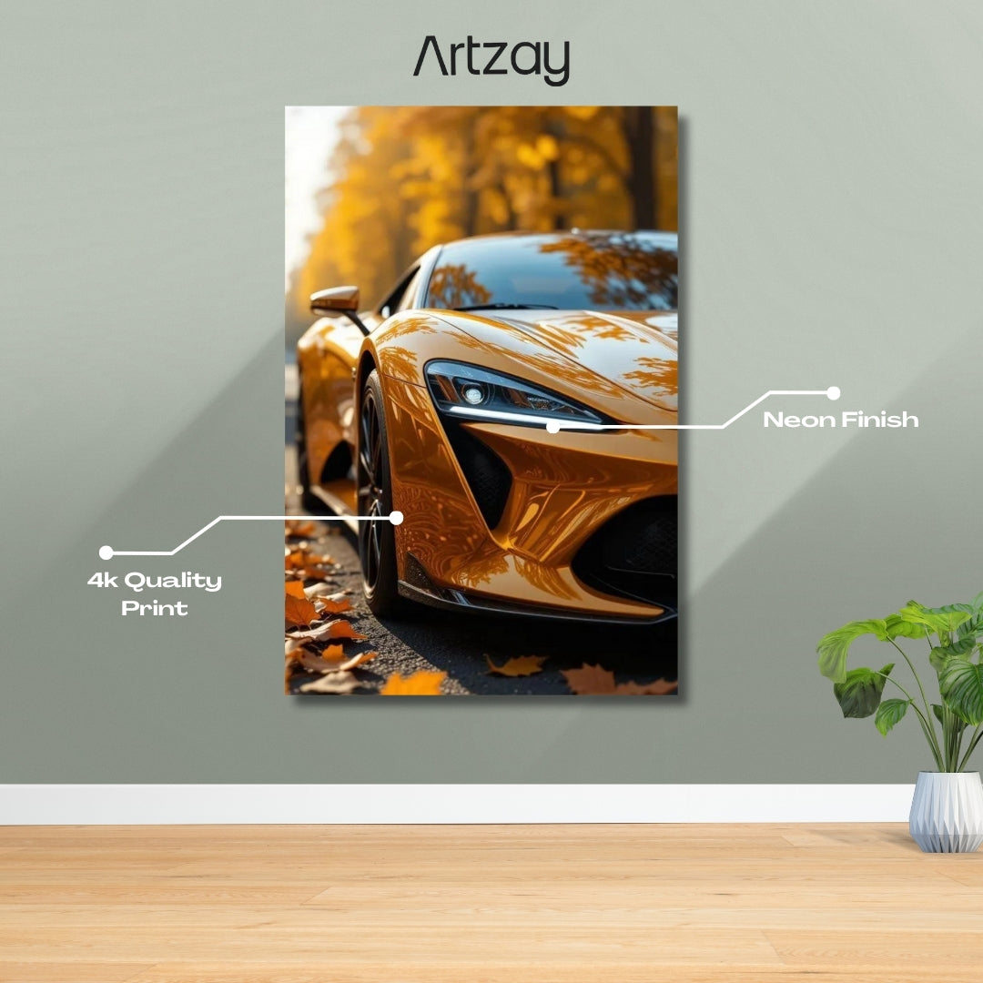 McLaren 720S headlights neon poster in 4K – supercar wall decor Pakistan