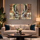 Bismillah & SubhanAllah Islamic Calligraphy 2 Panel Wall Frame – Arabic Wall Art Decor