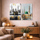 Kaaba & Masjid Nabawi 2 Panel Islamic Canvas Wall Art – Sacred Mosque Decor