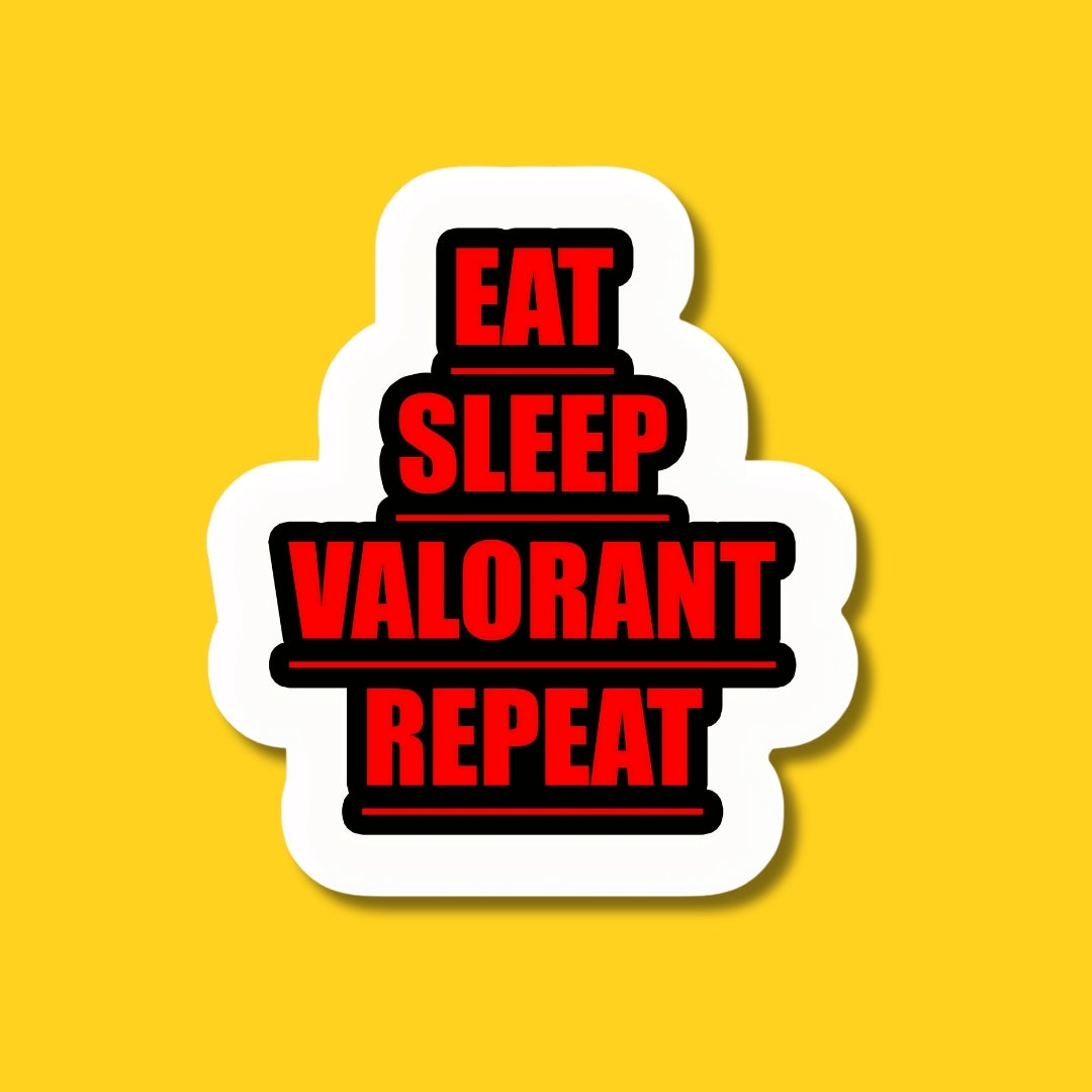 eat sleep valorant sticker