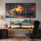 BMW M4 Racing Car 3 Panel Wall Frame – Premium Multi Panel Canvas Art for Bedroom, Office & Gaming Setup