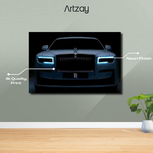 Rolls Royace Phantom Neon Poster – Iconic Glow Edition | 4K Print
