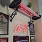 Porsche GT Spoiler Shelf Wall Mount, LED Racing Shelf for Garage, Gaming Room & Car Enthusiasts