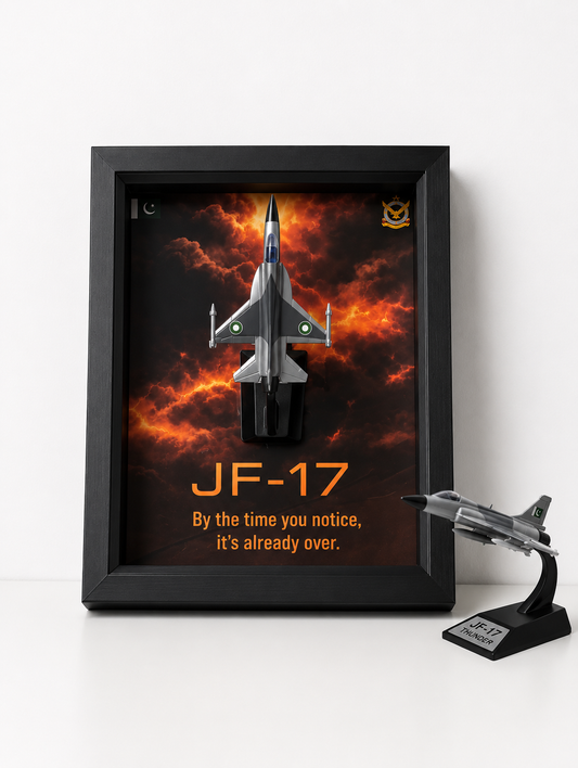 JF-17 Thunder 3D Shadow Box Frame | Pakistan Air Force Fighter Jet Wall Art | Aviation Display Frame | Military Aircraft Decor | PAF Collector Gift