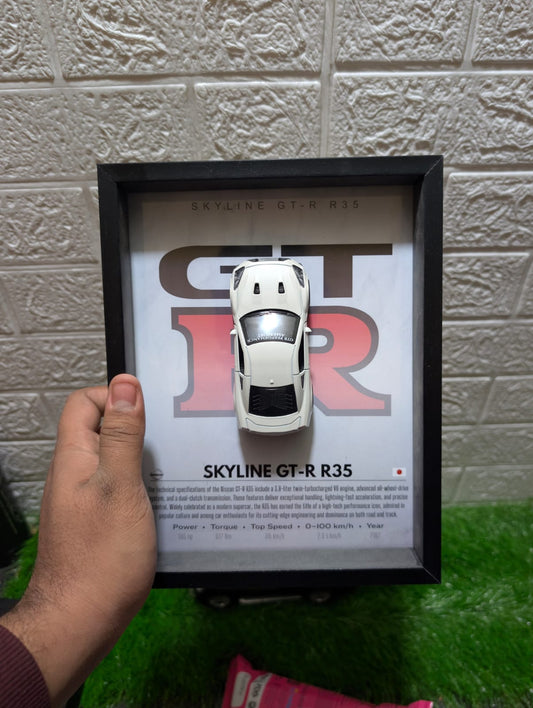 Nisaan GTR R35 3D Car Frames Original Metal Diecast Cars | Car Wall Decor